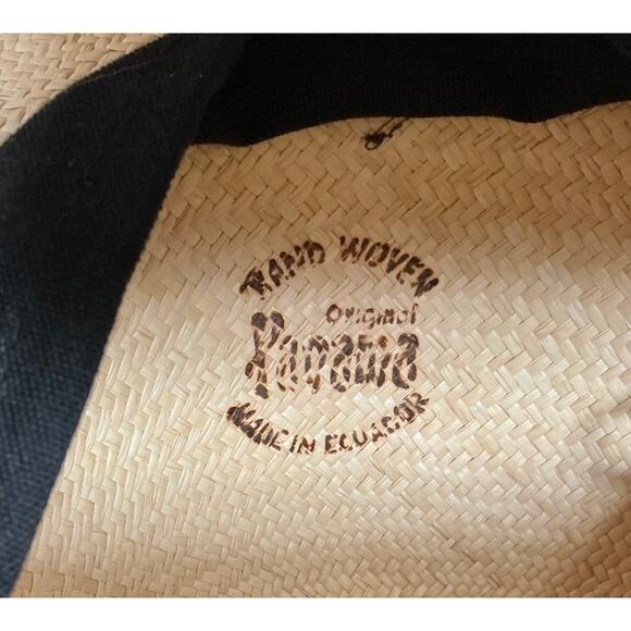 Costa y Soler Authentic Panama Straw Handmade Hat Round Crown 3.5” Brim SZ 7/M - Picture 5 of 5